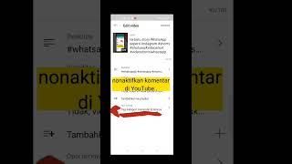 cara menonaktifkan komentar di YouTube #shorts #videoshortyoutube