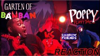 BANBAN CORRUPTED?! GARTEN OF BANBAN VS POPPY PLAYTIME & RAINBOW FRIENDS POL REACTION