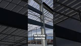 Rod bracing connection to steel column | Construction site