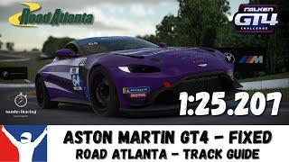 iRacing Aston Martin Vantage GT4 Fixed - Road Atlanta - Track Guide - 1:25.207