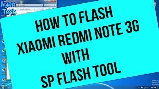 Xiaomi Redmi Note 3G Flash in SP Flash Tool