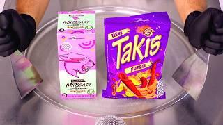 Feastables + Takis Ice Cream Rolls Challenge! The Most Satisfying Food Art Ever - YUMMY (ASMR)