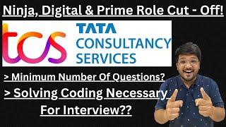 TCS NINJA,DIGITAL & PRIME ROLE Cut - Off | TCS Biggest NQT Free Hiring 2024 