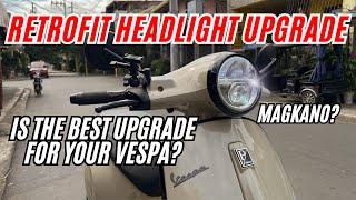 Retrofit projector headlight upgrade for Vespa Primavera and Vespa Sprint. #motovlog #vespa