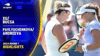 Yifan Xu/Cristina Bucsa vs. Anastasia Pavlyuchenkova/Mirra Andreeva Highlights | 2024 US Open Round