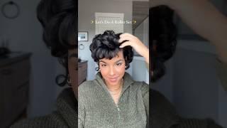 Roller Set Hair Tutorial on Short Natural Hair #Shorts #Hairstyle #Hairstyles #NaturalHair