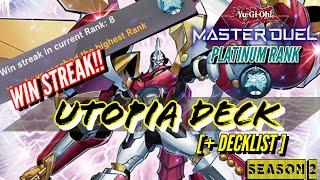 WIN STREAK!!! UTOPIA DECK AT PLATINUM RANK!! READY FOR XYZ FESTIVAL | YUGIOH MASTER DUEL