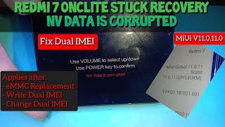 NV data is corrupted Redmi 7 Onclite MiUi V11.0.11.0 | Fix Dual IMEI by Hardware