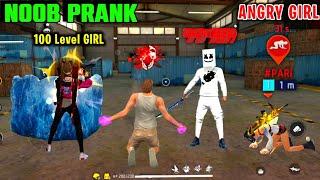 Noob Prank With Worldchat Random 100 Level Angry Girl  बहुत बुरा हुआ Mere साथ  Garena Free Fire 