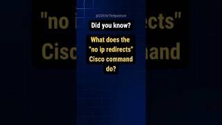 What does the "no ip redirects" Cisco command do?