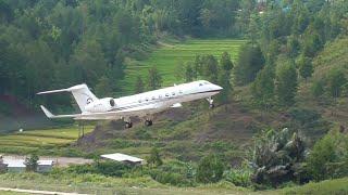 Pesawat Jet Pribadi Landing Dan Take Off Di Bandara Toraja | Toraja airport