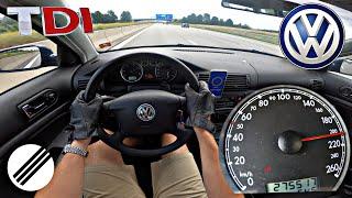 VW PASSAT 1.9 TDI 131HP B5 TOP SPEED DRIVE ON GERMAN AUTOBAHN 