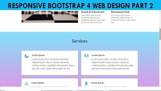 Responsive Bootstrap Web Design part 2 | Web Design Tutorial | Website development| Create a website