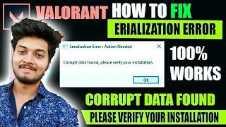 VALORANT ERROR FIX l CORRUPT DATA FOUND PLEASE VERIFY YOUR INSTALLATION ll by borntoplaygames