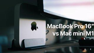 XCode build test - MacBook Pro 16" vs Mac mini 2020 (M1)