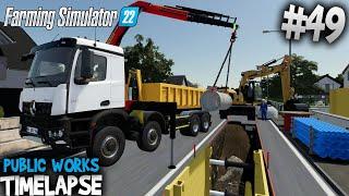  Sanitation Pipe Installation with Mercedes Truck and CAT Excavator  Public Works in FS22