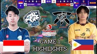 ONIC PH COMPLETELY DISMANTLING EVOS ID IN GAME 1 DAY 1 SNAPDRAGON PRO SERIES