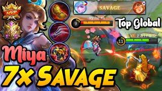 7X SAVAGE!! MIYA BEST BUILD TO EASILY REACH MYTHIC 100% WINRATE! | Top 1 Global Miya