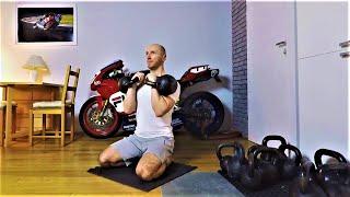 Kettlebell "Sitting Thruster" side to side variant