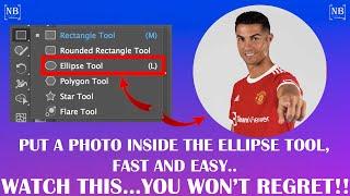 How to put a photo inside the ellipse tool on photoshop