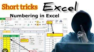 Serial Number in Excel shortcut key || Fill Serial Numbers in Excel with Formula