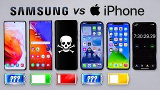 Samsung S21 Ultra vs iPhone Battery Life Test!