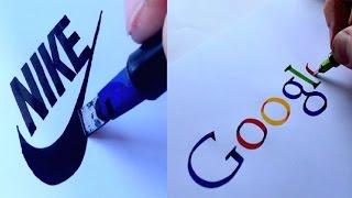 AMAZING CALLIGRAPHY DRAWINGS - FAMOUS BRANDS LOGOS
