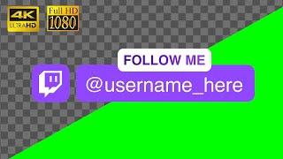 Twitch "Follow Me" button with your text | green screen, transparent background