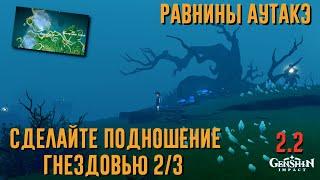 Сделайте подношение гнездовью 2 "Равнины Аутакэ"  Genshin impact 2.2 Инадзума Остров Цуруми