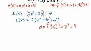 Changing a Quadratic Function into Vertex Form