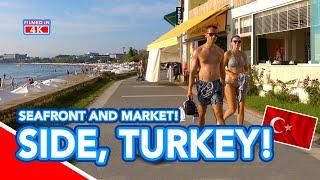 SIDE TURKEY - A walk down to the beach and market in Side, Manavgat, Antalya Region of Turkey
