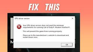 How to Fix "Your GPU driver version does not meet the minimum requirement" on Modern Warfare 2