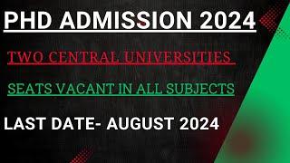 PhD Admission Notification 2024