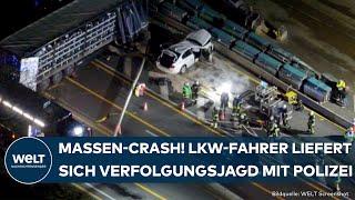 VERFOLGUNGSJAGD IN NRW: 20 Verletzte! LKW-Fahrer verursacht Massenkarambolage auf der A1