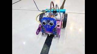 Line Follower And Obstacle Avoiding Robot using Arduino, IR Sensor and Ultrasonic Sensor