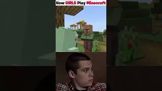 How Girls play Minecraft vs How boys play Minecraft   #shorts