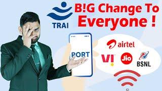 TRAI Big Change In Mobile No Portability | Jio Port Mobile No | Airtel | BSNL | Vi | Replace SimCard