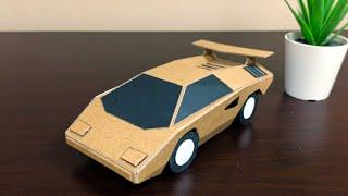 Cardboard Lamborghini Countach DIY tutorial, Free Template.