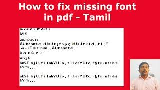 How to fix missing font in pdf - Tamil