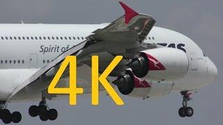 Dallas-Fort Worth 4K Planespotting: A380 go-around and widebody landings