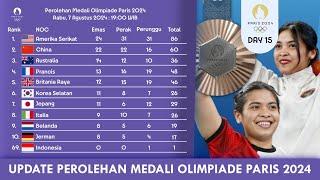 PEROLEHAN MEDALI OLIMPIADE PARIS 2024 TERBARU HARI INI RABU, 7 AGUSTUS 2024. #olimpiade2024