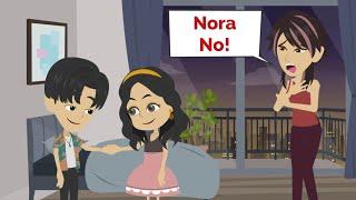 Don't kiss him, Nora! Easy English story | English conversation practice | No Aliens