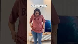 Baggy t-shirt tuck in hack! #shorts #youtubeshorts #fashion #shortsvideo #youtuber #style #fyp #fypシ