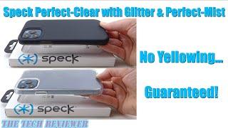 Speck Perfect-Clear with Glitter & Perfect-Mist for iPhone 12: No Yellowing…Guaranteed!