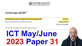 2023 June Paper 31, Cambridge 0417 ICT [IGCSE]
