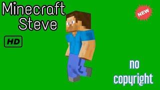 Minecraft Steve running in Green Screen