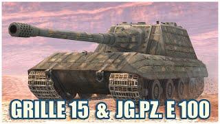 Grille 15 & Jagdpanzer E 100 • WoT Blitz Gameplay