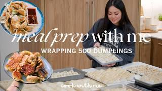 wrapping 600 dumplings and potstickers in my new house (meal prep with me)