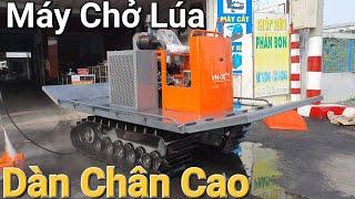 Máy Cộ Lúa Bánh Xích đóng mới . Dàn chân Cao xích bản lớn.