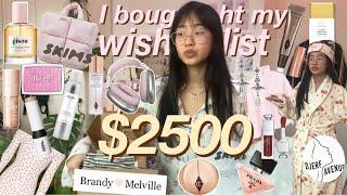 $2500 BUYING MY ENTIRE WISHLIST + HUGE HAUL online shop with me (sephora, brandy meville, skims…)